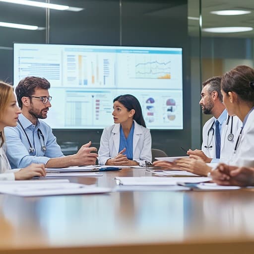 PrimeForge advisory team reviewing healthcare project data
