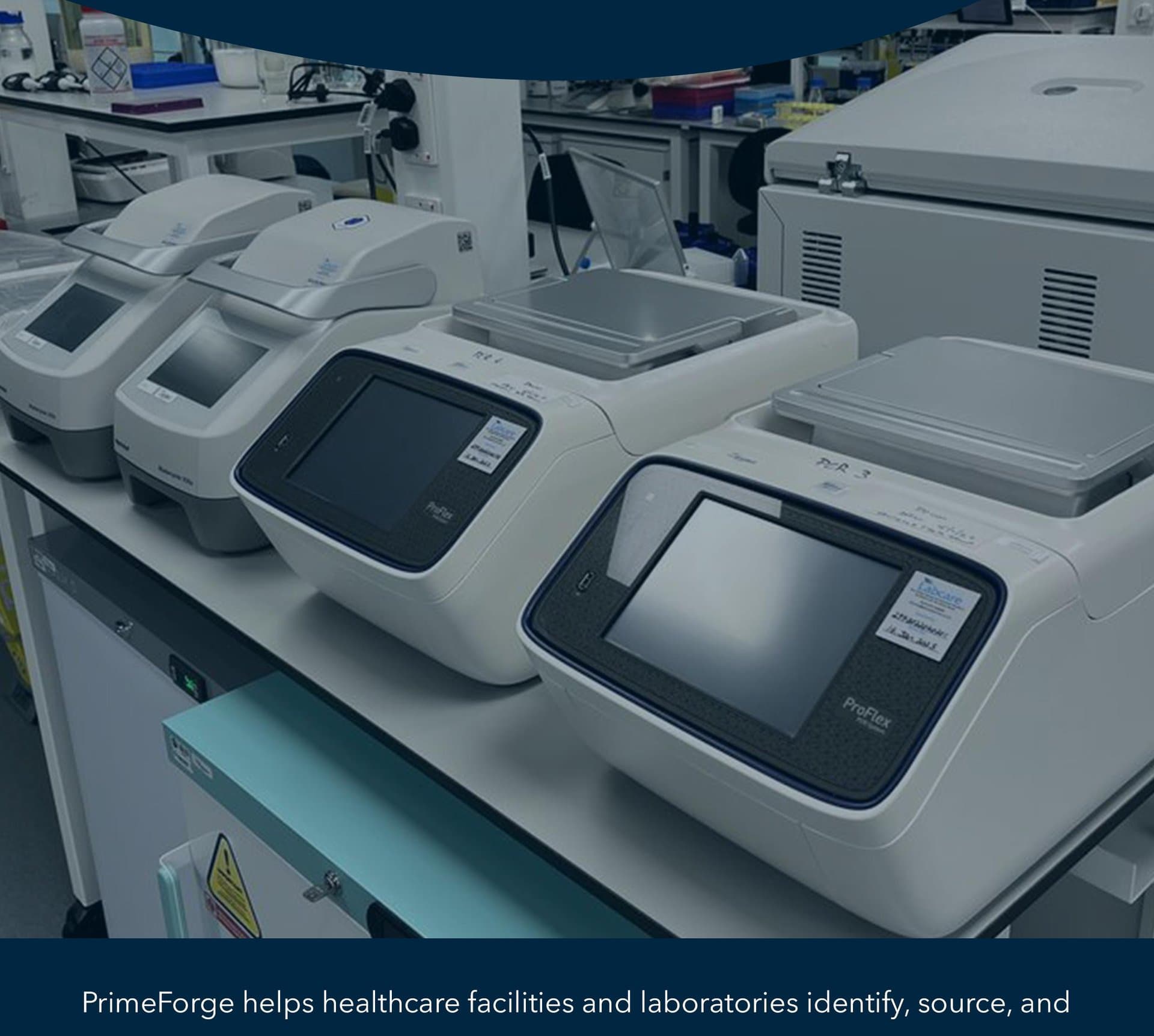 Laboratory technicians working with diagnostic equipment